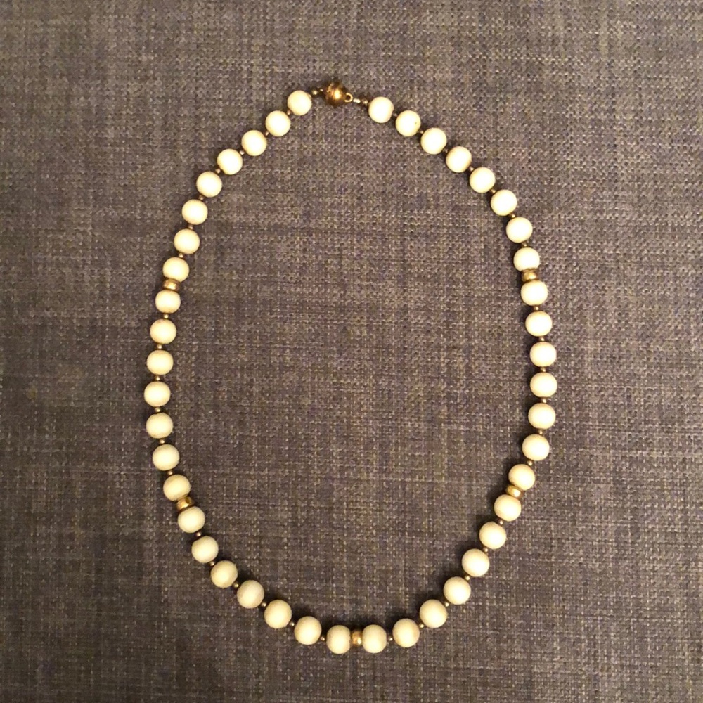 Vintage stone necklace, magnetic enclosure